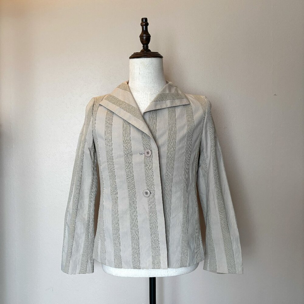 Issey Miyake FÊTE Women's Striped Blazer – Size 2